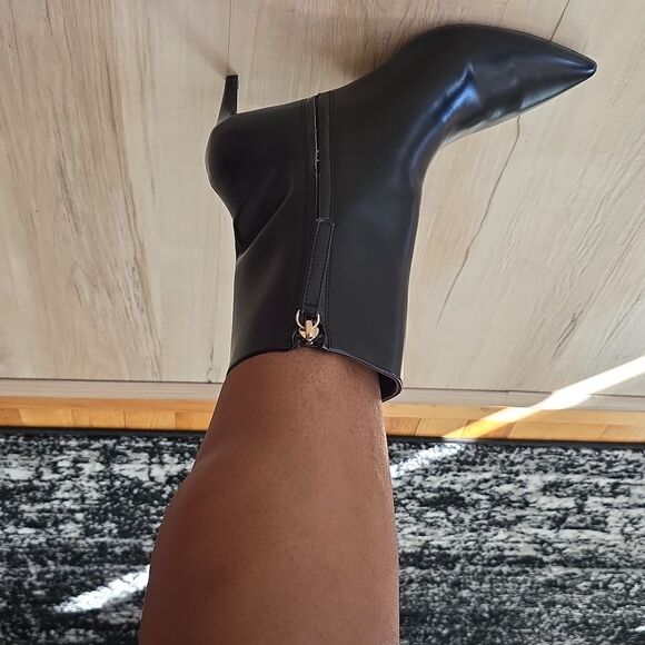 H&M Faux Leather Heeled Pointed Toe Bootie Boots Black Women's Size 8 US 39 - Picture 14 of 14